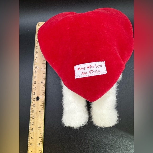 Boyds Bears Red Heart Peeker Plush #82045 "Ima Softheart" Heart Bear Valentine - Picture 4 of 5